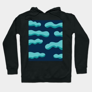 Illustration of blue clouds on a blue sky Hoodie